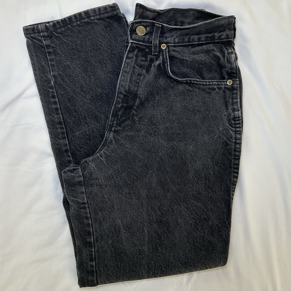 Chic Black Jeans Womens 8P High‎ Rise Tapered Leg Acid Wash Punk Vintage 80s 90s